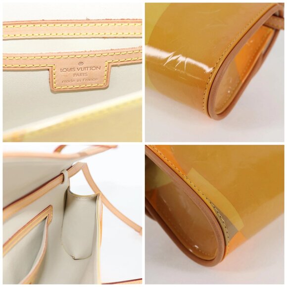 LOUIS VUITTON Monogram Vernis Pochette Fleur Bag Yellow - Picture 11 of 15